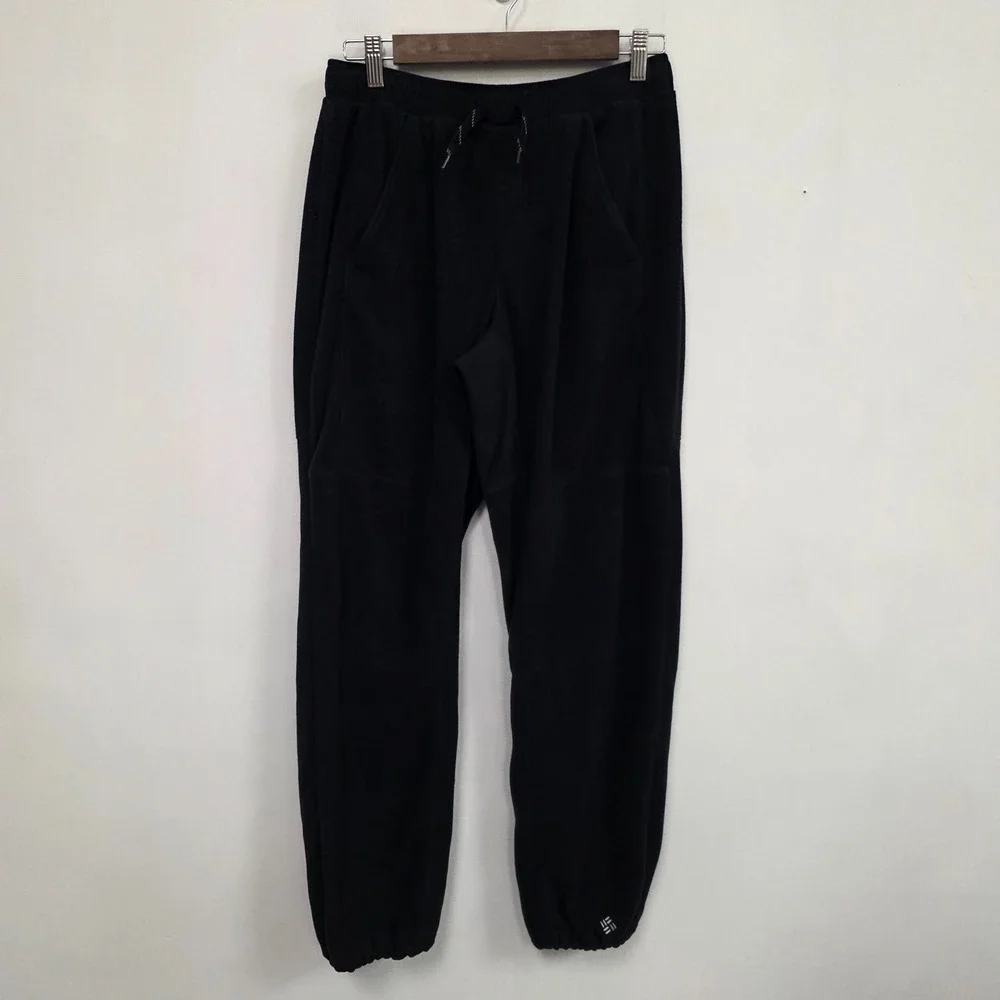Columbia Mens Omni-wick Fleece‎ Lined Hiking Pants Size S Black Pull On Elastic